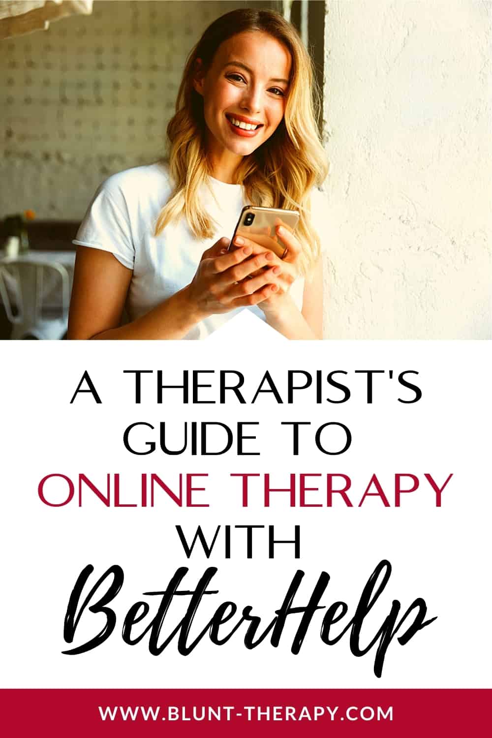 Online Therapy With BetterHelp Review Pinterest Graphic